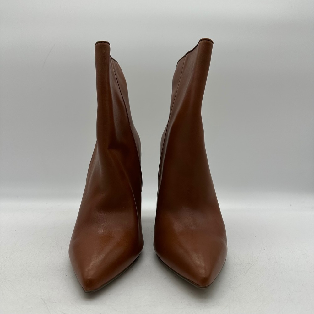 Steve Madden Womens 10 Trista TRIS02S1 Cognac Leather Ankle Block Heel Boots - Picture 12 of 12